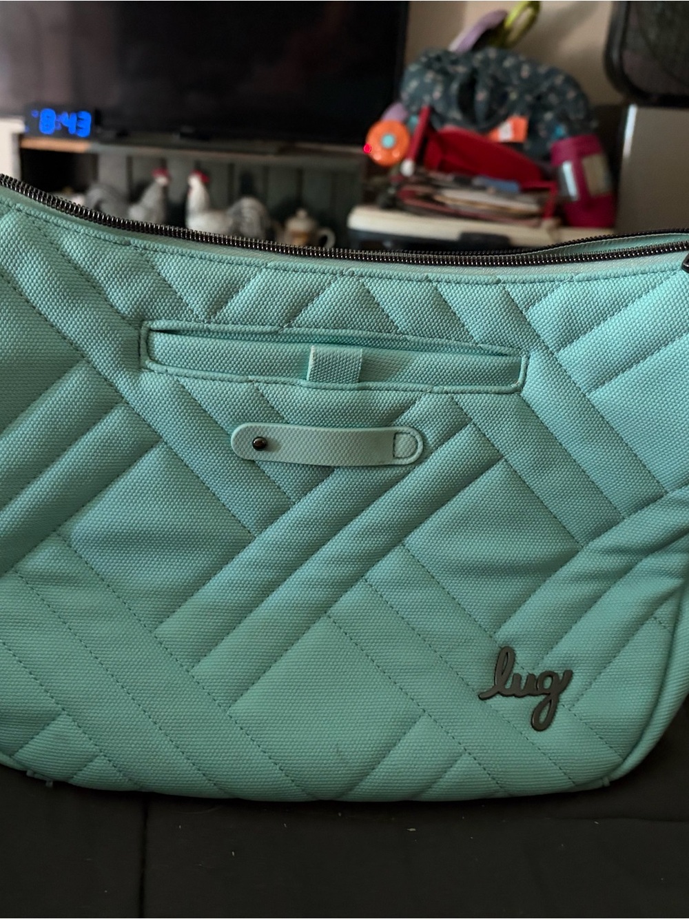 Lug Quilted Shoulder Bag in Mint Green